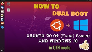 how to dual boot ubuntu 20.04 and windows 10 in UEFI  Bengali 2020