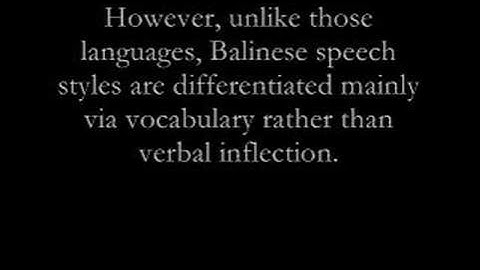 Introduction in (regular) Balinese