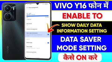 Vivo y16 Show Daily Data Usage Setting | Vivo y16 Show Data information Setting Kaise On Kare