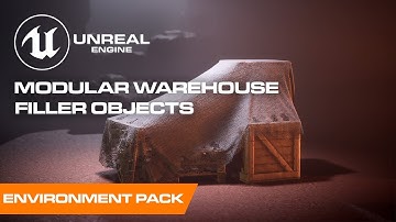 modular warehouse building with filler objects for unreal engine 4