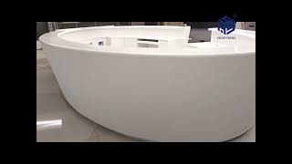 White Corporate Hotel Front Desk Service Desk Solid Surface Reception Desk