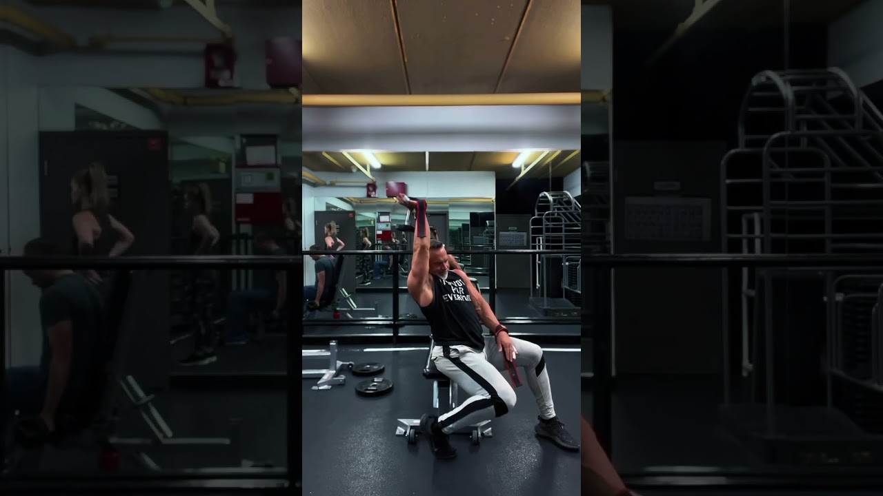 One arm overhead, dumbbell, tricep extensions are a staple for isolating, the tricep #triceps #fit