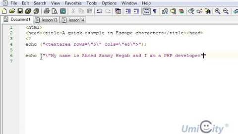 Learning PHP Programming Lesson 9: Escape Characters