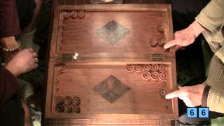 Me and Grandma Playing Backgammon: Round #4 [ASMR: Inaudible, Tapping, Male/Female, Dice, Wood]