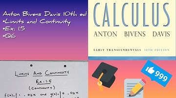 limits and continuity|Ex:1.5 (Q6) | Anton Bivens Davis (10th ed) | Calculus