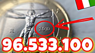 RARE 1 euro coin 2010 ITALY - 96.533.100