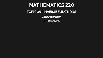 35 - Inverse functions