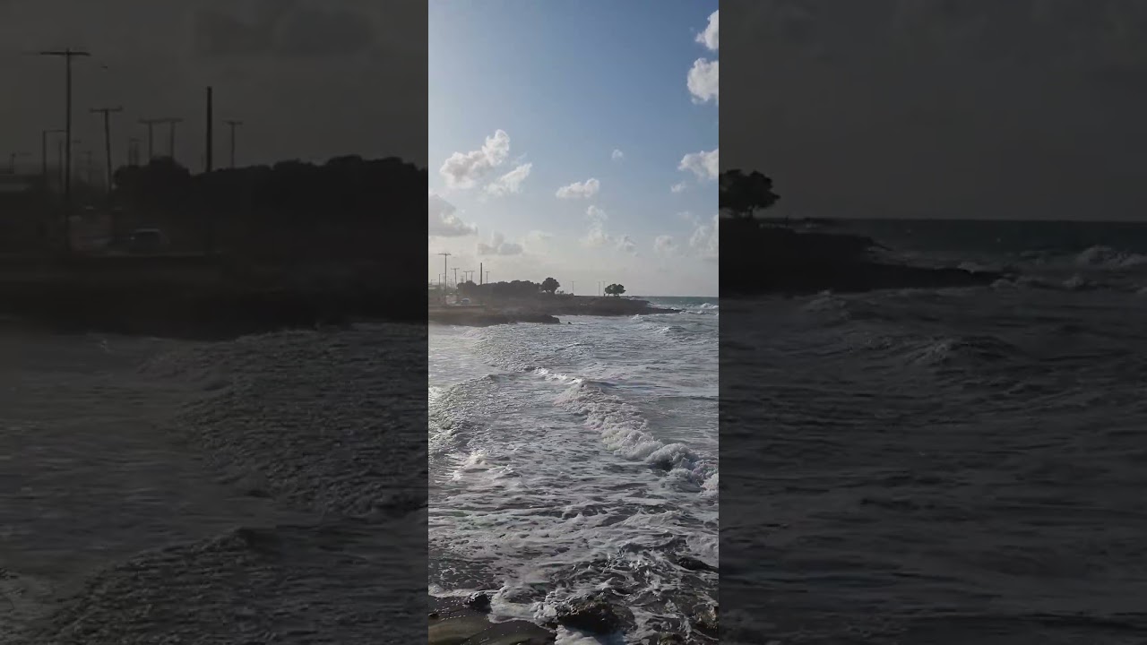 Sea Front At Gouves Crete Greece October 2023