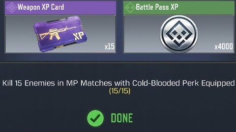 Call Of Duty Mobile Kill 15 Enemies in MP Matches with Cold-Blooded Perk Equipped Task Complete