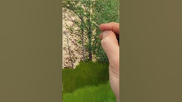 Painting Realistic Trees  #painting #art #shorts