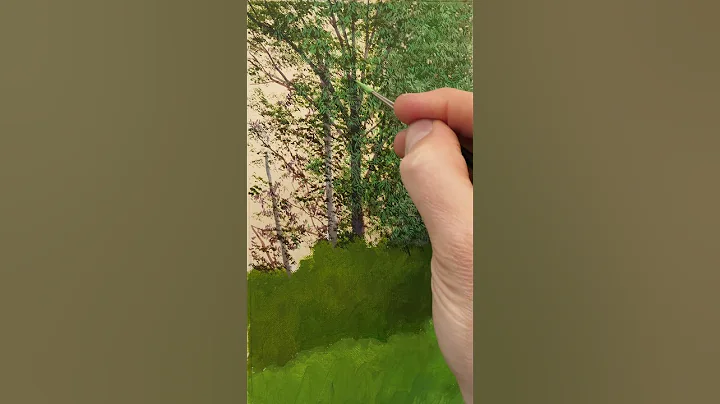 Painting Realistic Trees  #painting #art #shorts