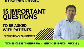 Mckenzie Therapy ( Part  3 ) : THE PATIENT'S INTERVIEW