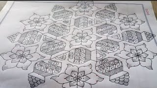 25×13 dots pongal kolam designs for beginners. பொங்கல் கோலம். Pongal rangoli. pongal muggulu. screenshot 5