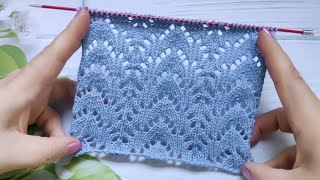 Lace Stitch Knit Pattern | Ajourmuster stricken| Punto traforato ai ferri| Punto calado a dos agujas