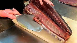 Giant Tuna Fish Cutting & Sashimi - Very Unique Tuna Fish Cutting Performance।Fish Fillet Skill