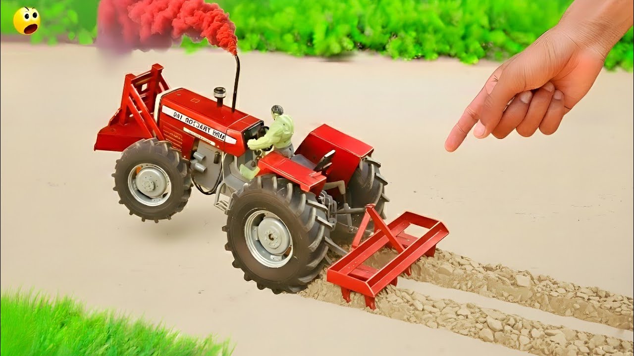 DIY Mini Tractor Farming in Mud | Most Creative Plough Machine Idea 