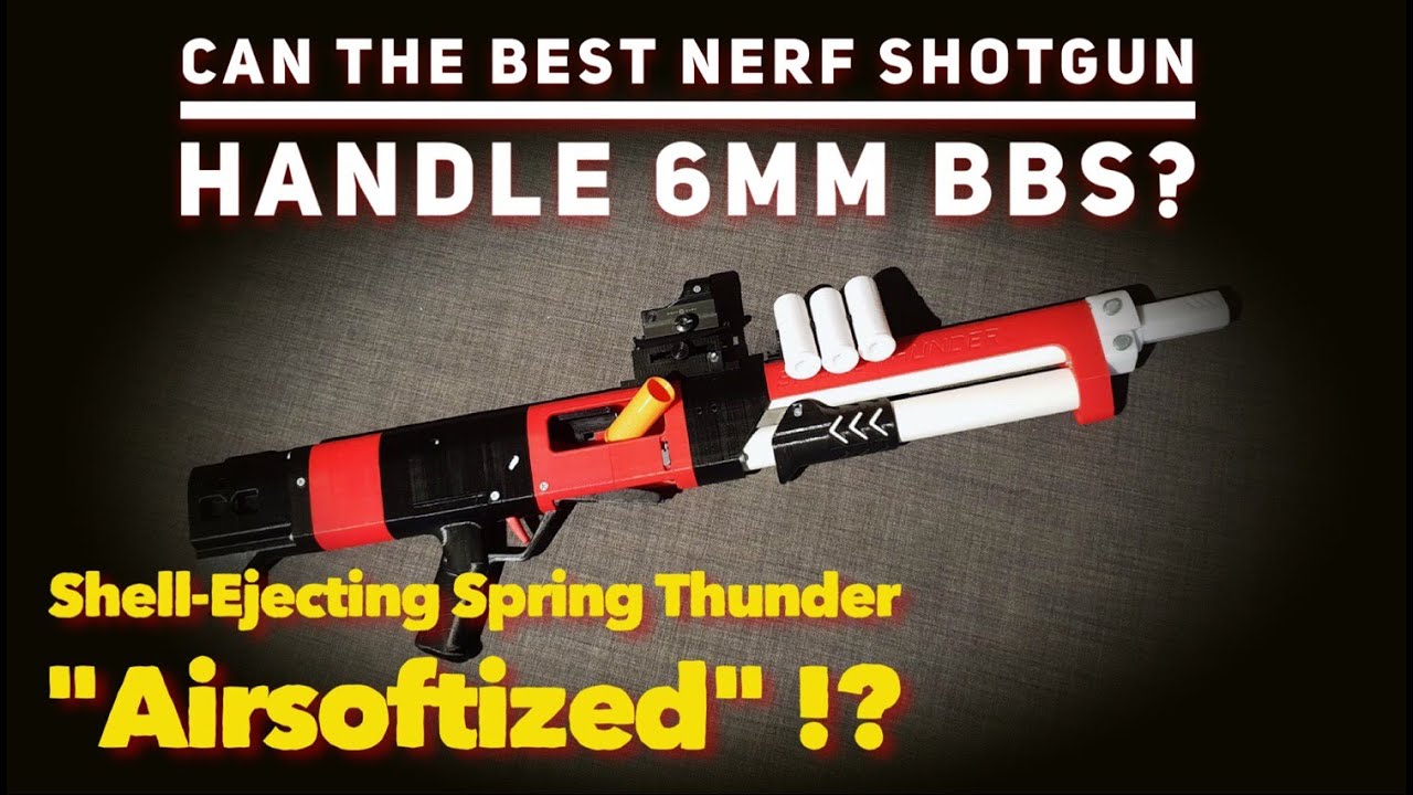 nerf blaser, nerf shotgun, spring thunder, shell ejection, shell ejecting, ...