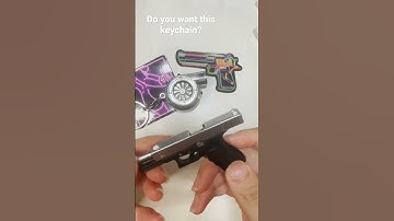 I guess your father like this minigun keychain with bullets.