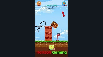 Stickman Draw Troll Puzzle LEVEL 185 Help him get the treasure - Gameplay Walkthrough Android IOS