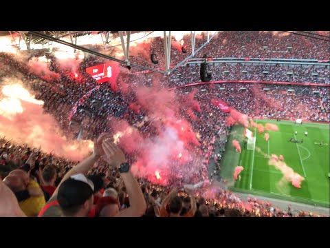 FULL TIME PYRO. Liverpool FC vs Chelsea FC Fa cup final. Amazing!!