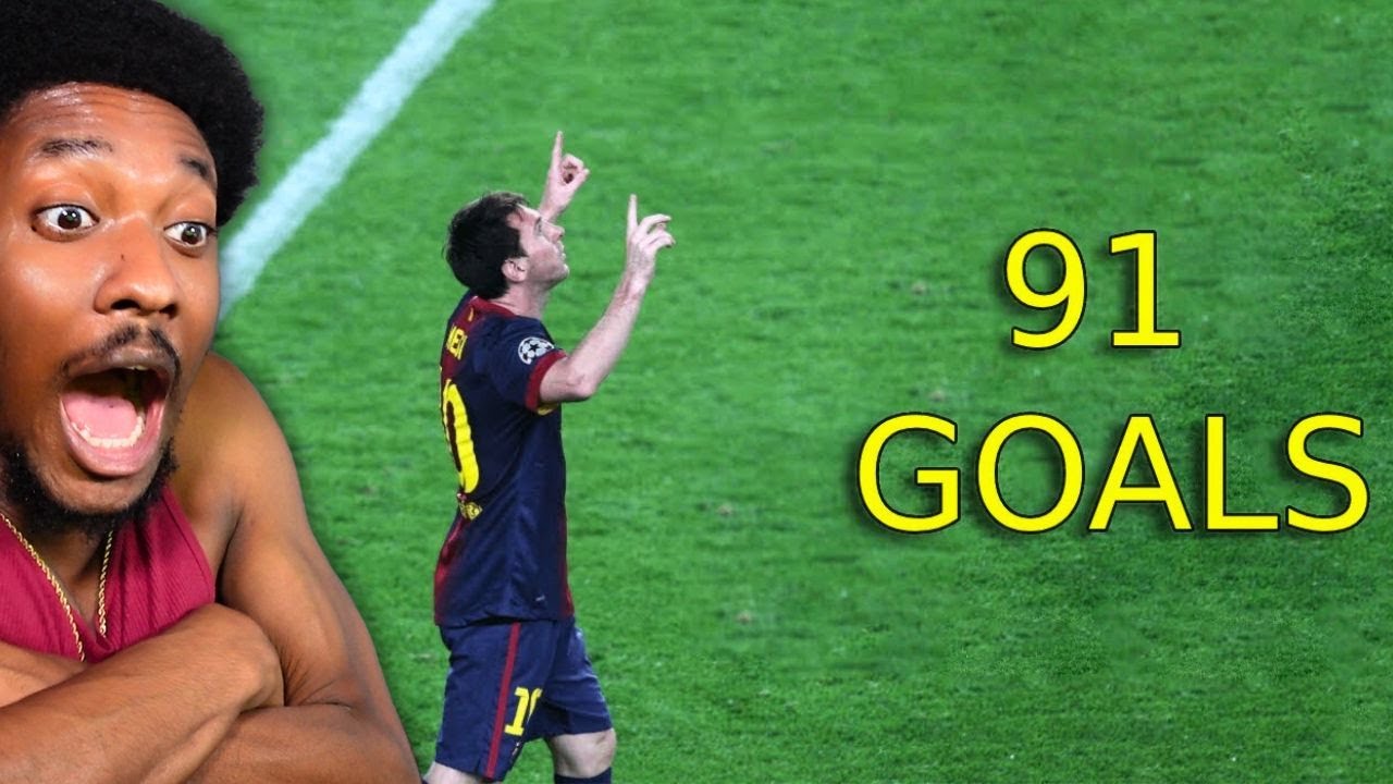 American Reacts To Lionel Messi - All 91 Goals in 2012! 🤯(This MF Was NOT Real 😭🔥)