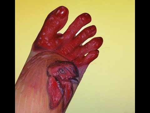 #makeup #tutorial #rooster #bodypainting #feet #foot #bodyart #bodypaint #footart #footart #feetart