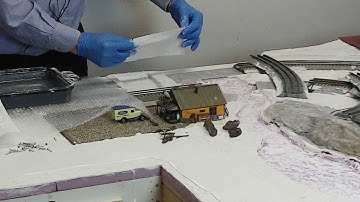 Polar Express Layout - Adding Plaster Cloth to Stream-bed