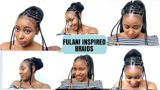 FULANI INSPIRED HAIRSTYLE ON SHORT 4C NATURAL HAIR || Verabella Oparah