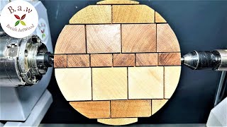 Woodturning :I turn wooden rectangles and the result is interesting👍👍
