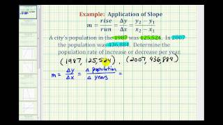 Ex:  Slope Application Involving Population Growth