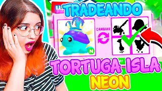 TRADEANDO *TORTUGA DE LA ISLA NEÓN* POR ESTAS *SÚPER NEONES* en ADOPT ME de ROBLOX ?