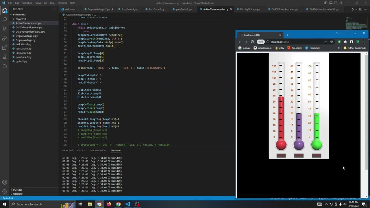 Real Time Thermometer Coded in Python - YouTube