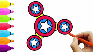 Coloring Page Fidget Spinner CAPTAIN AMERICA lVideos For ChildrenlDrawing Funny Color For Kids