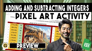 Adding And Subtracting Integers Activity (Pixel Art Landmarks 2) * 5 Worksheets | Gamified EduTech
