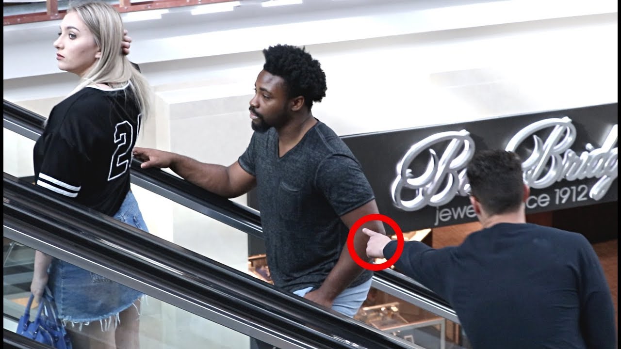 Touching Hands on the Escalator Prank - YouTube