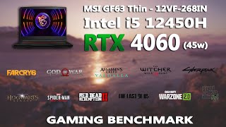 2023 MSI GF63 Thin - i5 12450H + RTX 4060 Gaming Benchmark | MSI GF63 THin Gaming Test | rtx4060