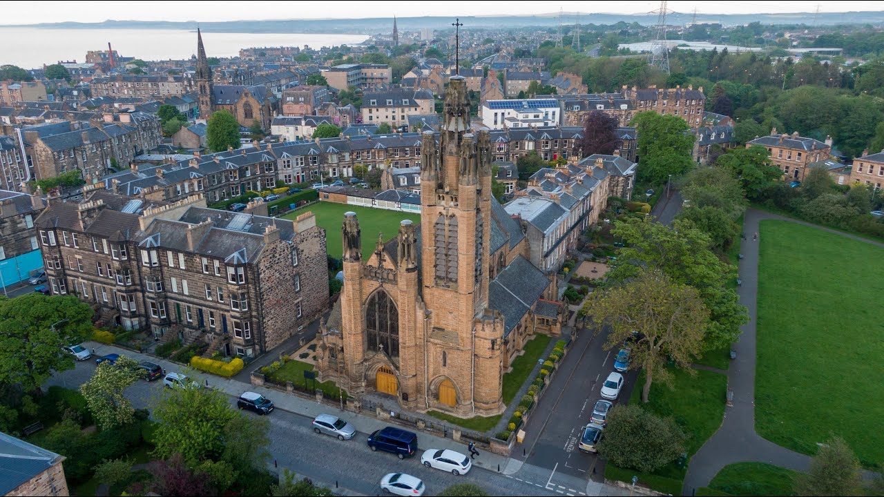St John The Evangelist Church in Portobello, Edinburgh, aerial view