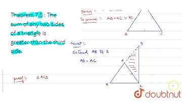 Theorem 7.8 : The sum of any two sides of a triangle is greater than the third side. | 9 | NCERT...