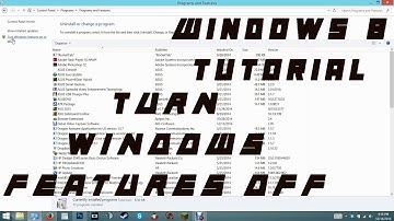 Windows 8 tutorial: Turn Windows Features Off