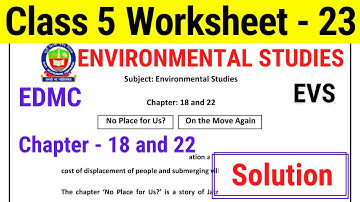 Worksheet 23 Class 5 EVS EDMC Environmental Studies पर्यावरण अध्ययन कार्यपत्रक 23 with Solution