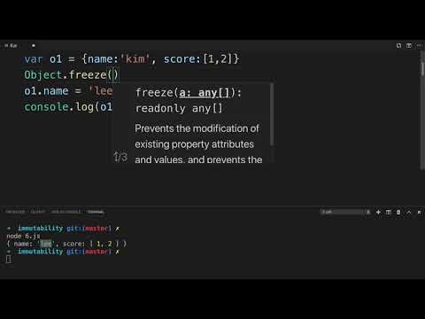 JavaScript immutability - 6. Object freeze로 객체를 불변하게 만들기