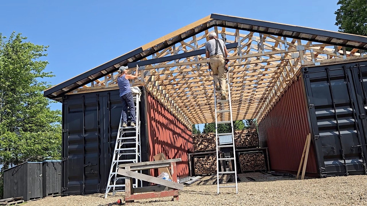 How We Built Our Shipping Container Storage Building. - YouTube