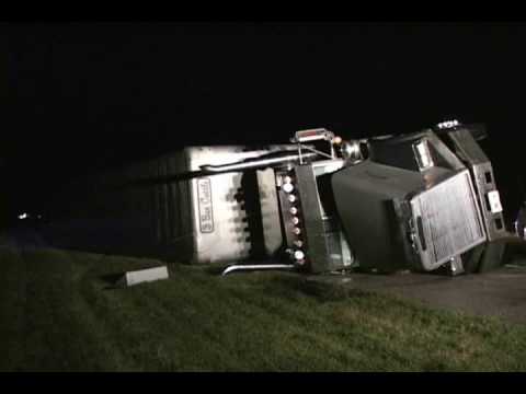 SEMI ROLLED BY STRONG WINDS WEDNESDAY NIGHT/THURSD...