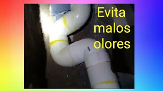 Como instalar una trampa de agua para evitar malos olores del drenaje  dentro de la casa