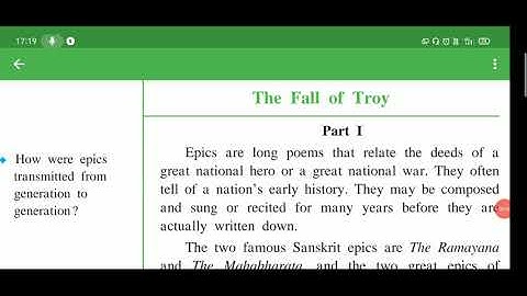 The Fall of Troy part-1 Class 9 SSC English Kumarbharti HL 9th std Maharashtra state board
