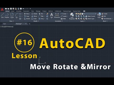 Lesson 16 Command Move Rotate and Mirror AutoCAD - YouTube