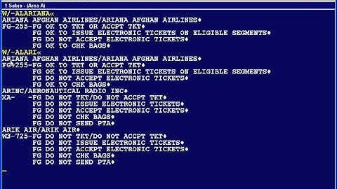 Sabre Training (Encoding & decoding airlines) 2.2