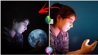 VERY EASY photo editing in MOBILE PHONE picksart app.MOON IN HANDS EDITING TUTORIAL VIDEO.photoshop screenshot 4