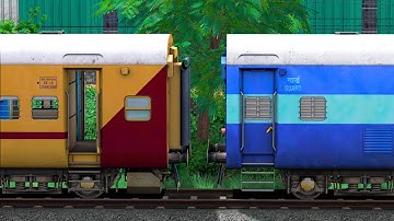ICF UTKRISHT TRAIN  COUPLING ICF BLUE SLR COACH | BUMPY RAILROAD | RAILWORK | RAIL | TRAIN SIMULATOR