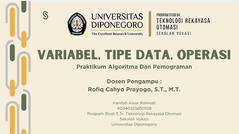 Mengenal Variabel, Data, dan Operasi dalam Pemrograman #praktikum #2